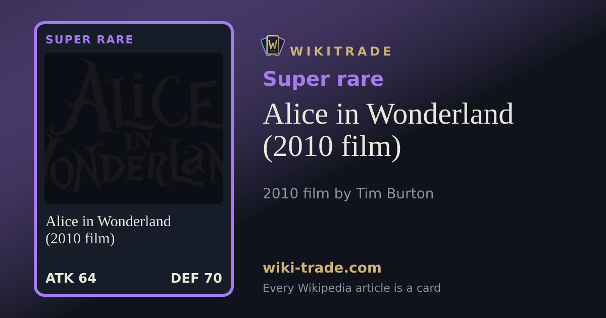 Alice in Wonderland (2010 film) — Super rare card
