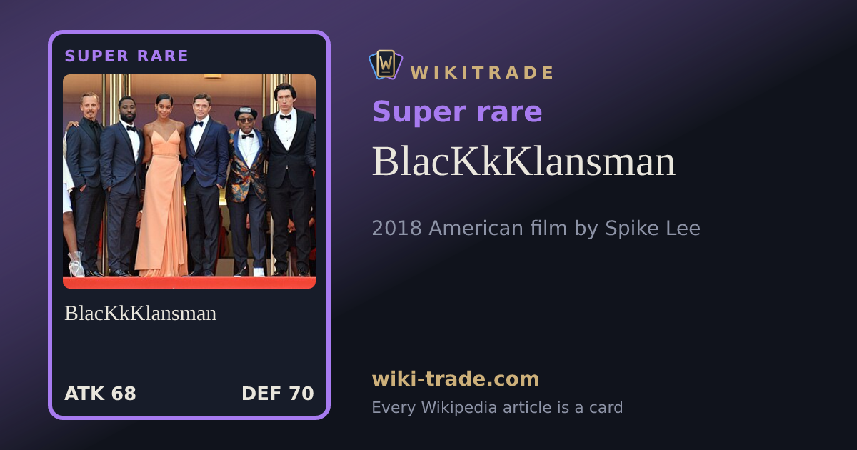 BlacKkKlansman — Super rare card