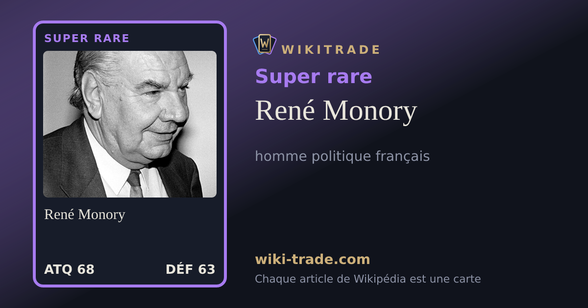 René Monory — carte Super rare