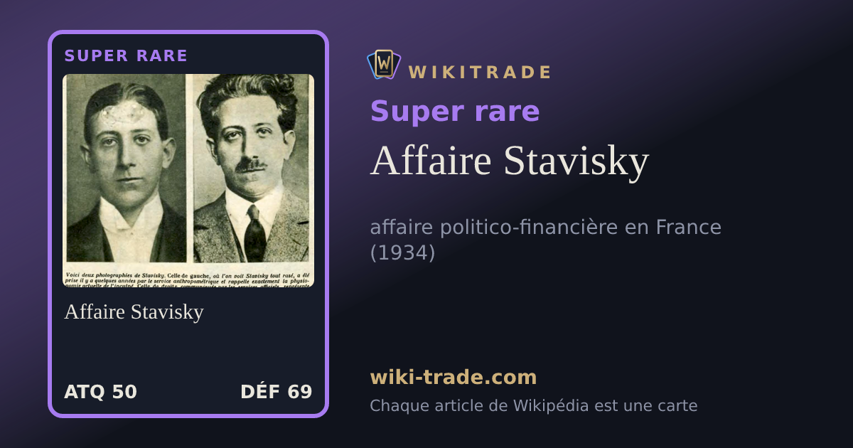 Affaire Stavisky — carte Super rare