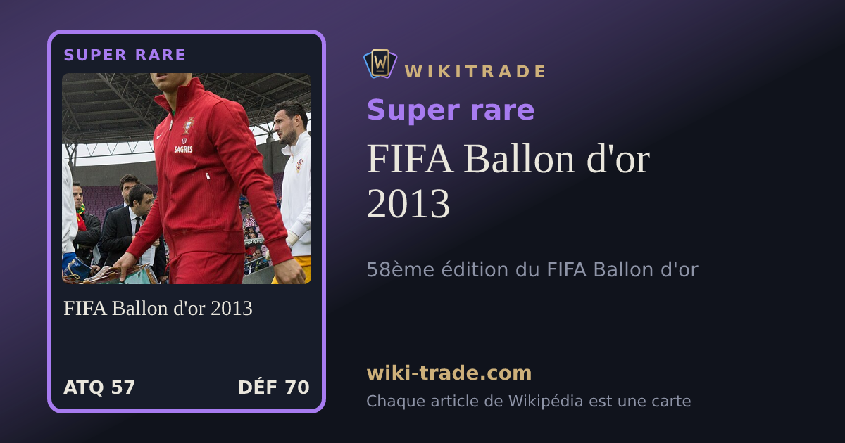FIFA Ballon d'or 2013 — carte Super rare