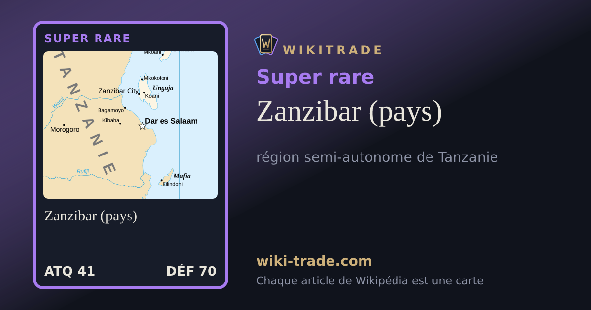 Zanzibar (pays) — carte Super rare