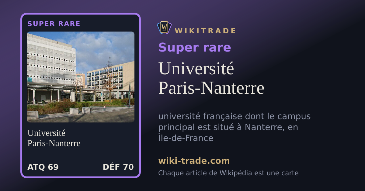 Université Paris-Nanterre — carte Super rare