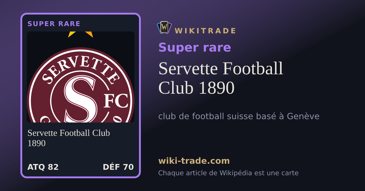 Servette Football Club 1890 — carte Super rare