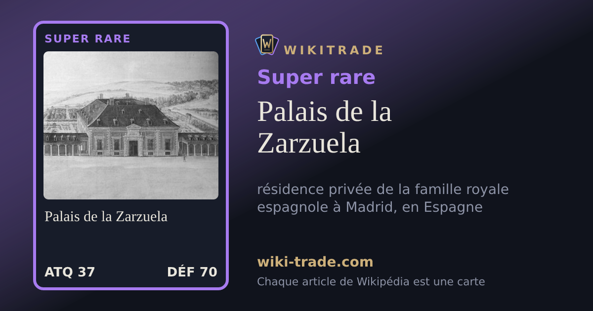 Palais de la Zarzuela — carte Super rare