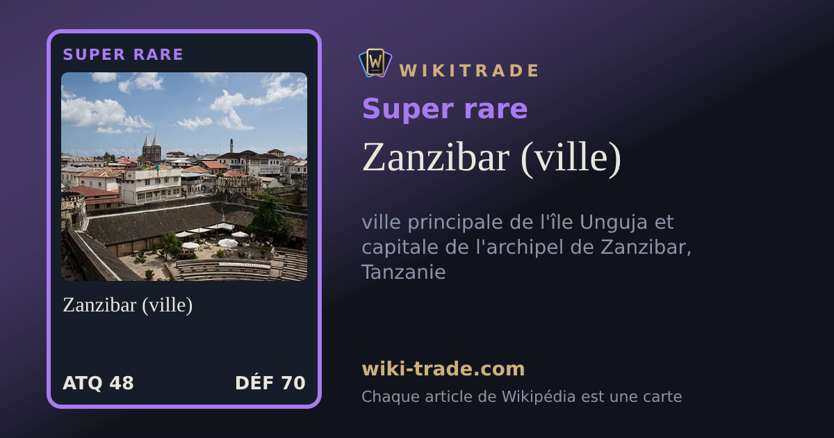 Zanzibar (ville) — carte Super rare