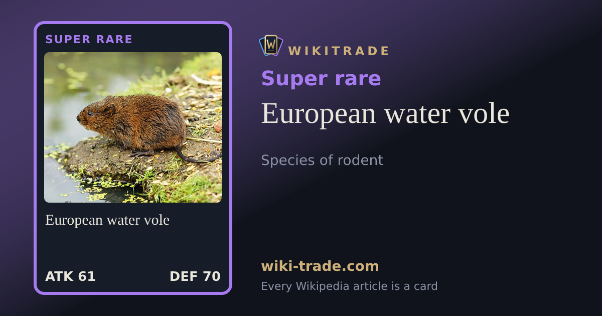 European water vole — Super rare card