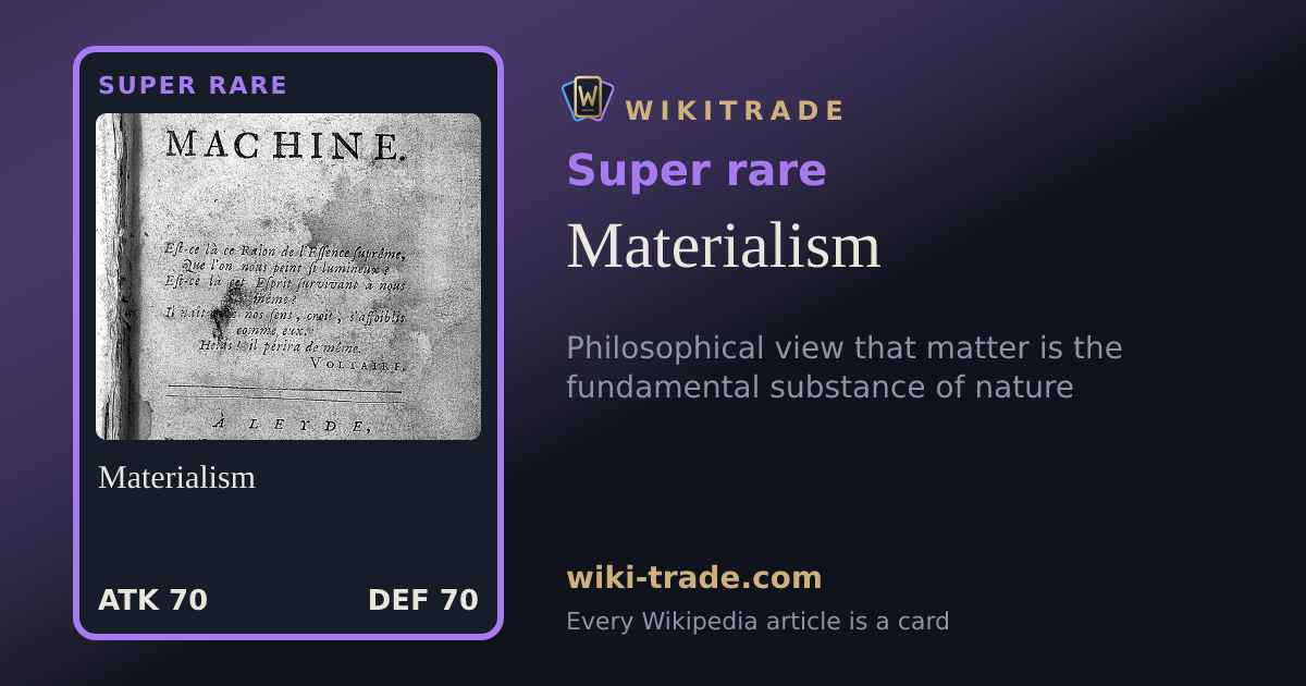 Materialism — Super rare card