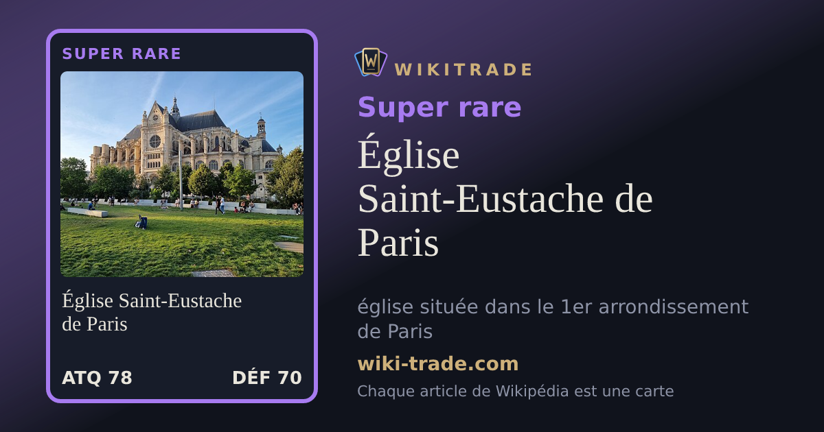 Église Saint-Eustache de Paris — carte Super rare