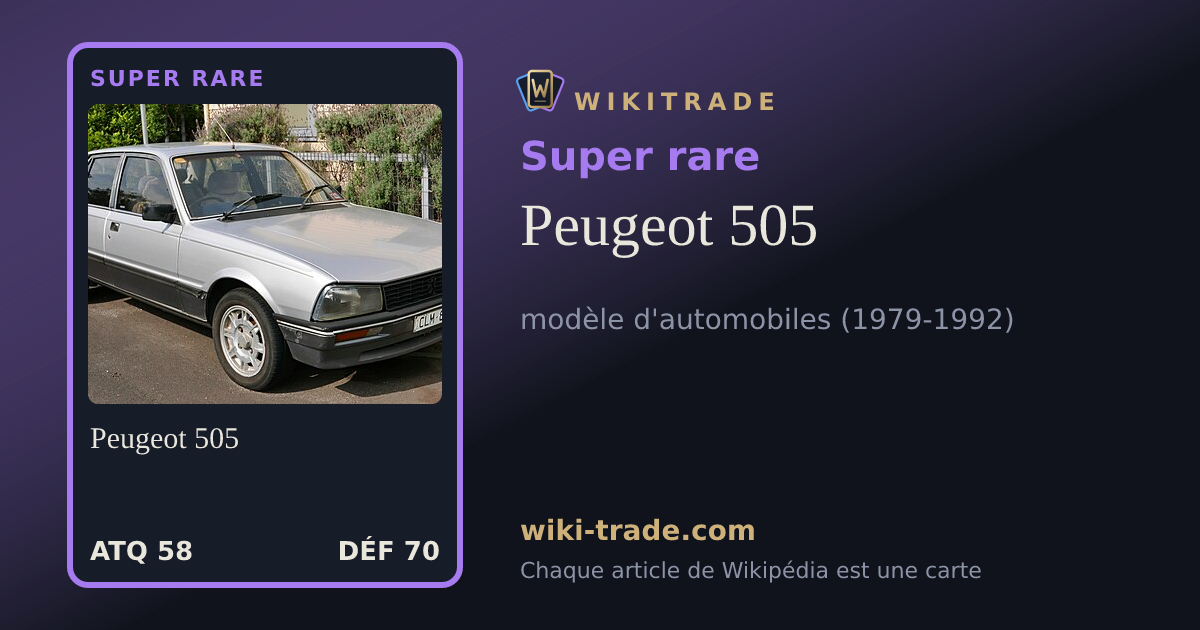 Peugeot 505 — carte Super rare