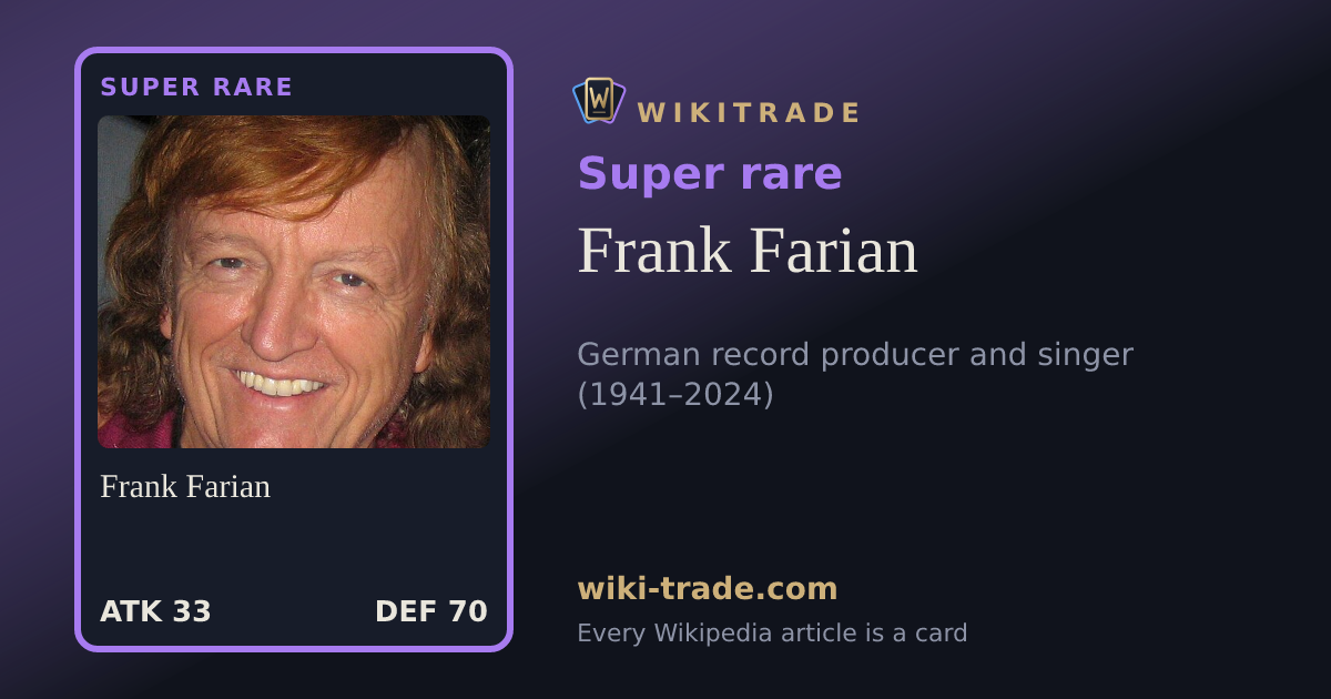 Frank Farian — Super rare card