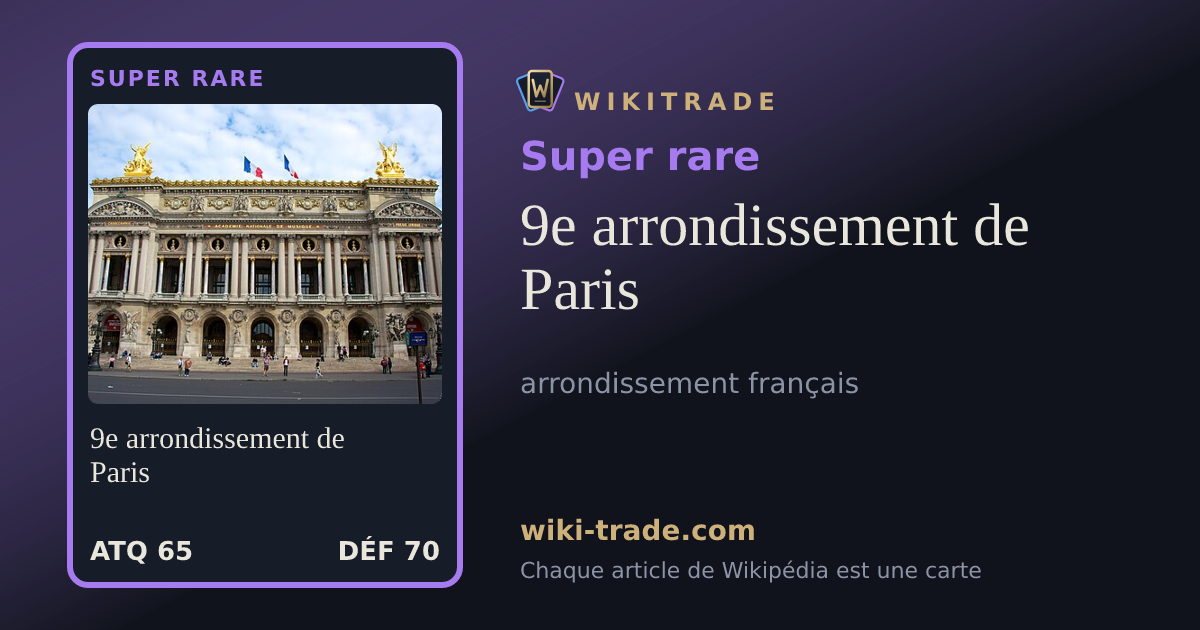 9e arrondissement de Paris — carte Super rare