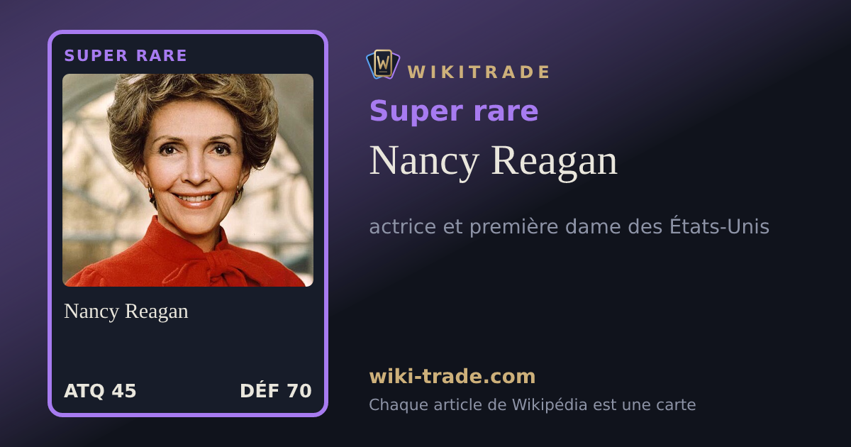 Nancy Reagan — carte Super rare