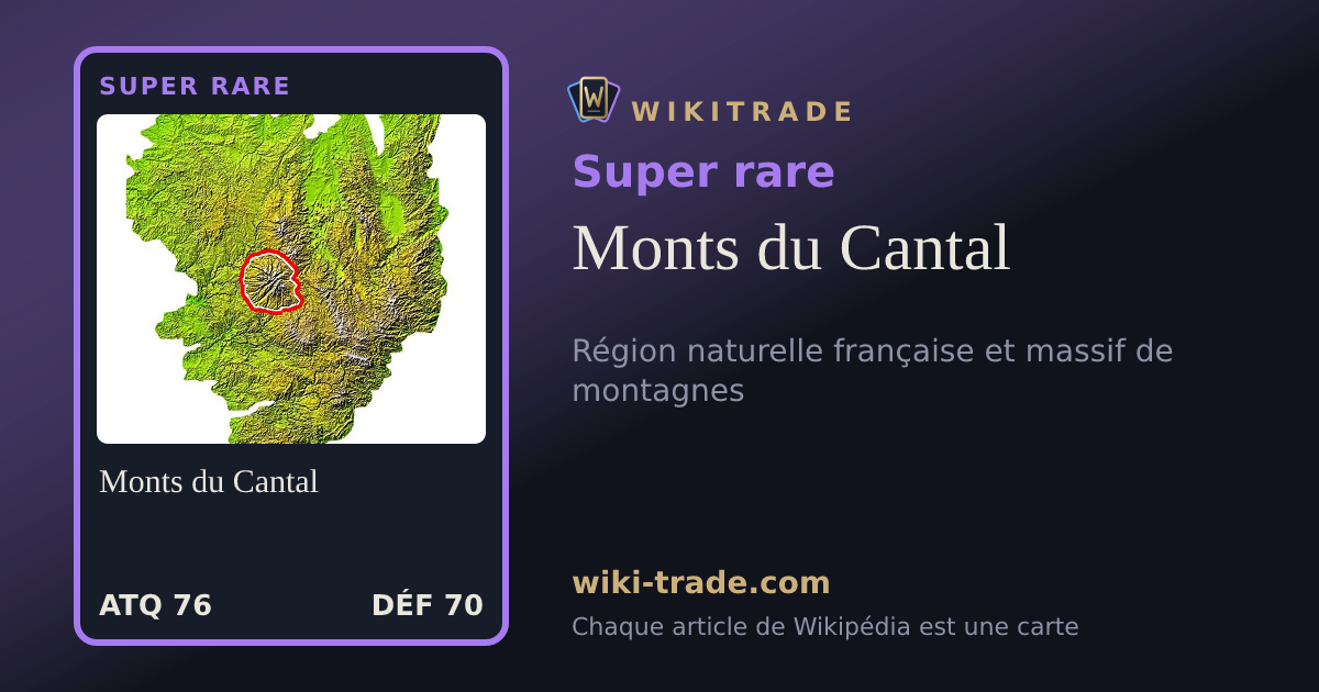 Monts du Cantal — carte Super rare