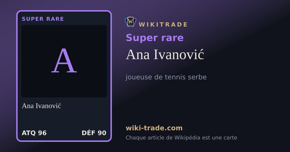 Ana Ivanović — carte Super rare