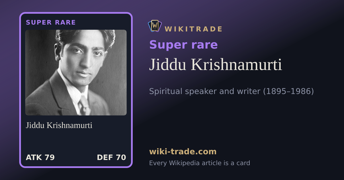 Jiddu Krishnamurti — Super rare card