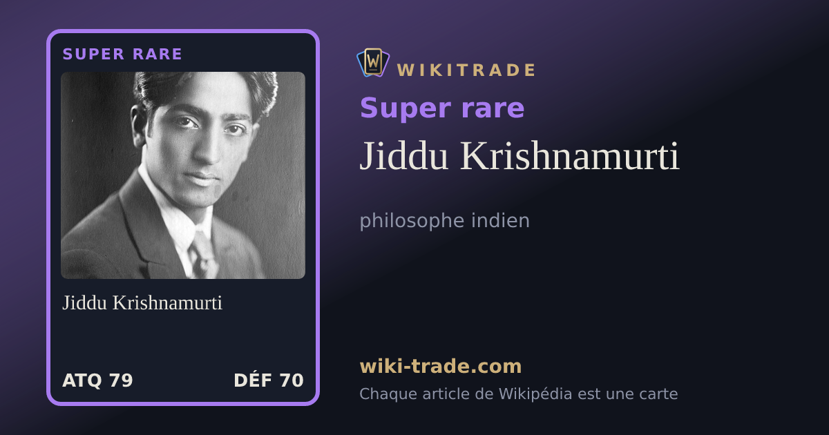 Jiddu Krishnamurti — carte Super rare