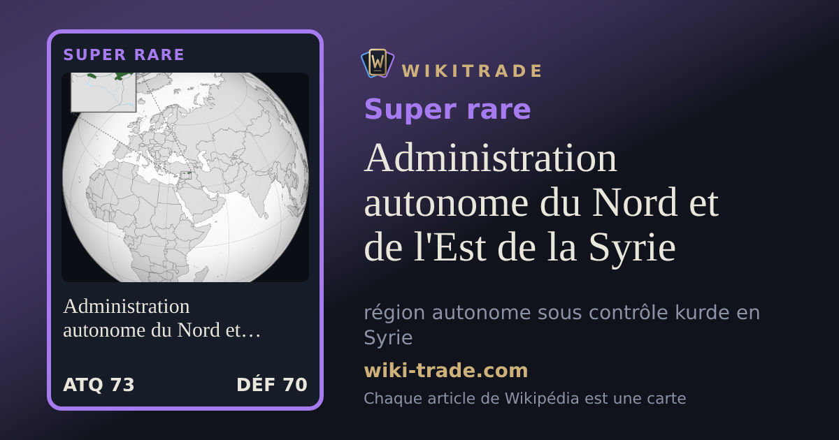 Administration autonome du Nord et de l'Est de la Syrie — carte Super rare