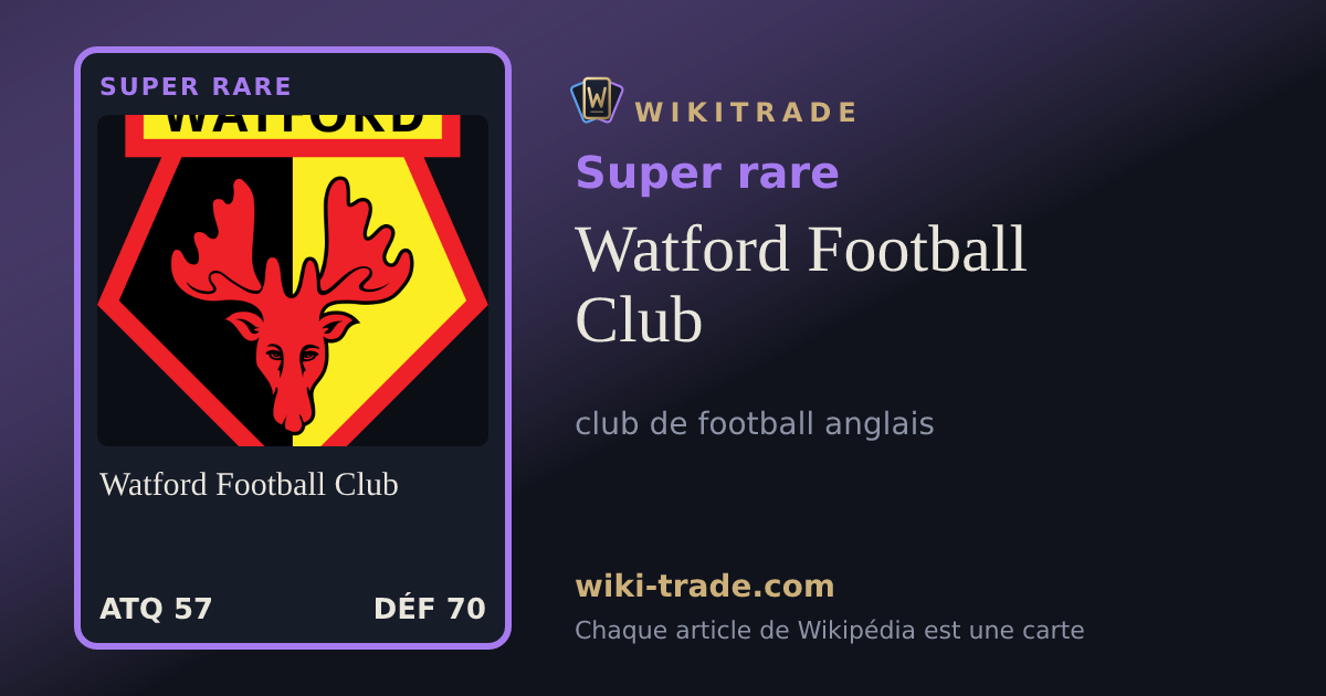 Watford Football Club — carte Super rare