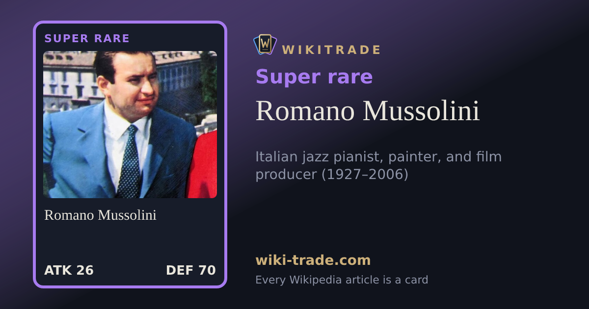 Romano Mussolini — Super rare card