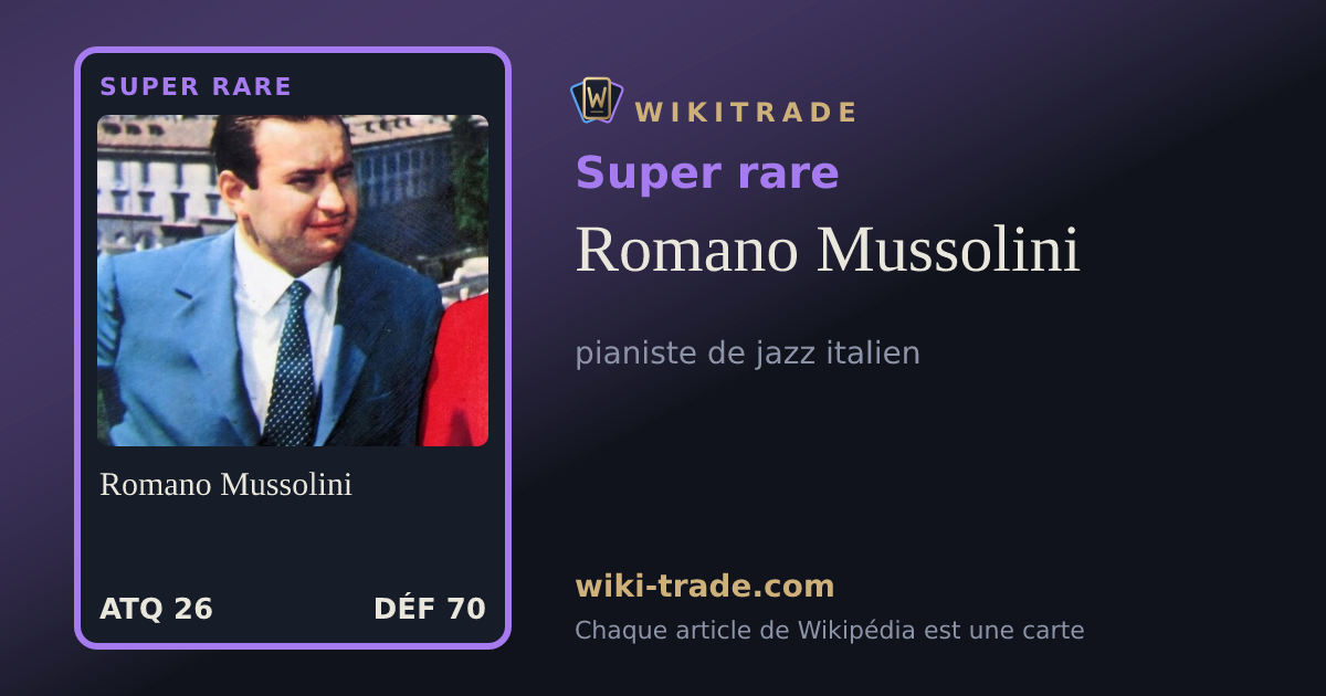Romano Mussolini — carte Super rare