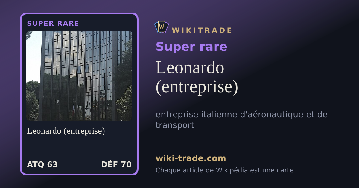 Leonardo (entreprise) — carte Super rare