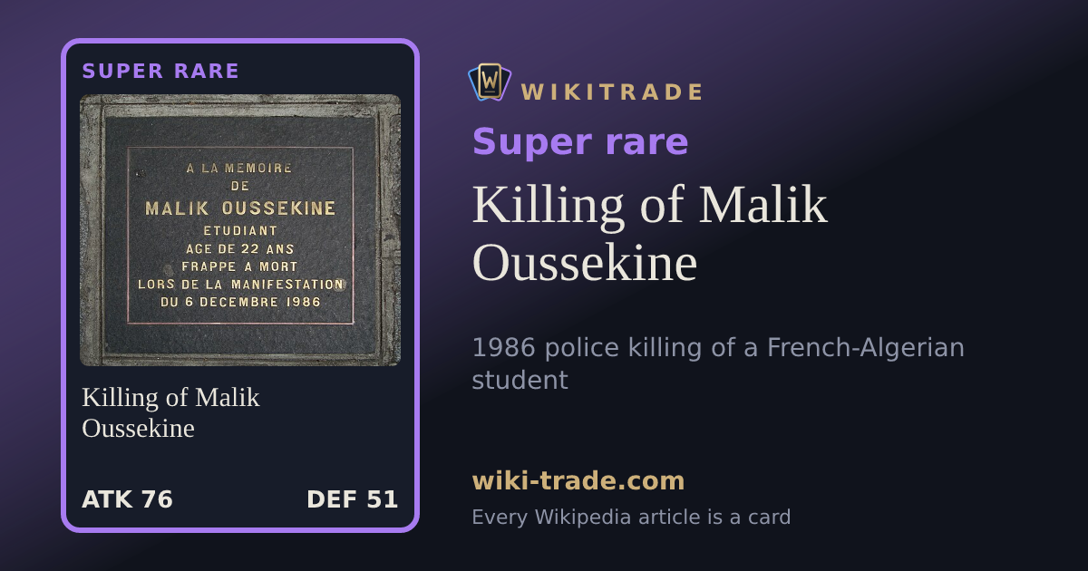 Killing of Malik Oussekine — Super rare card