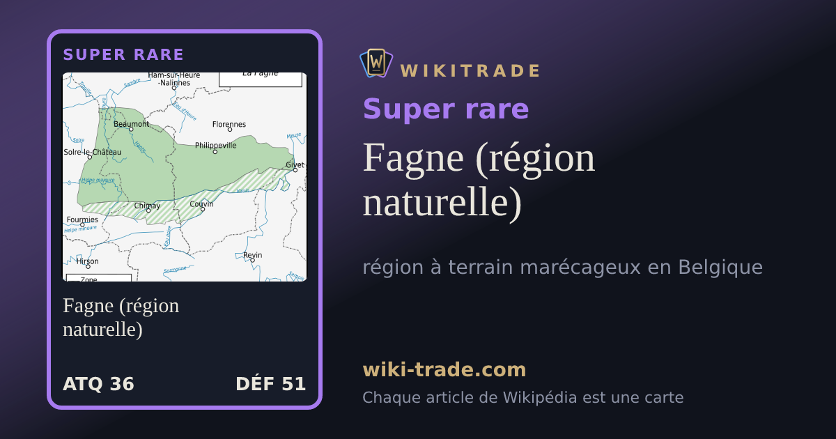 Fagne (région naturelle) — carte Super rare