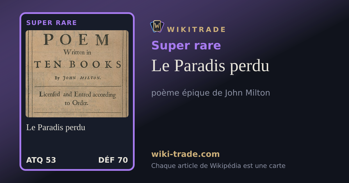 Le Paradis perdu — carte Super rare
