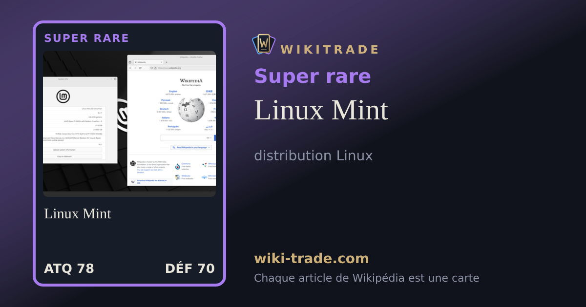 Linux Mint — carte Super rare