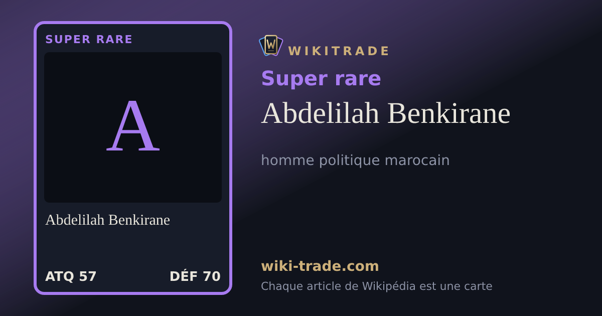 Abdelilah Benkirane — carte Super rare