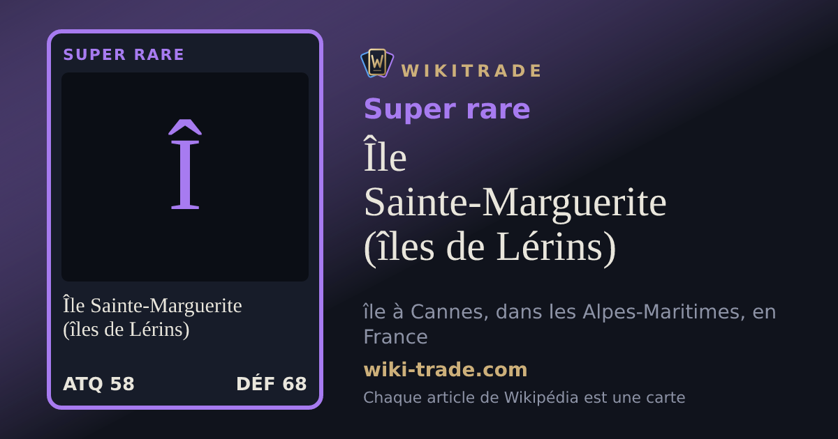 Île Sainte-Marguerite (îles de Lérins) — carte Super rare