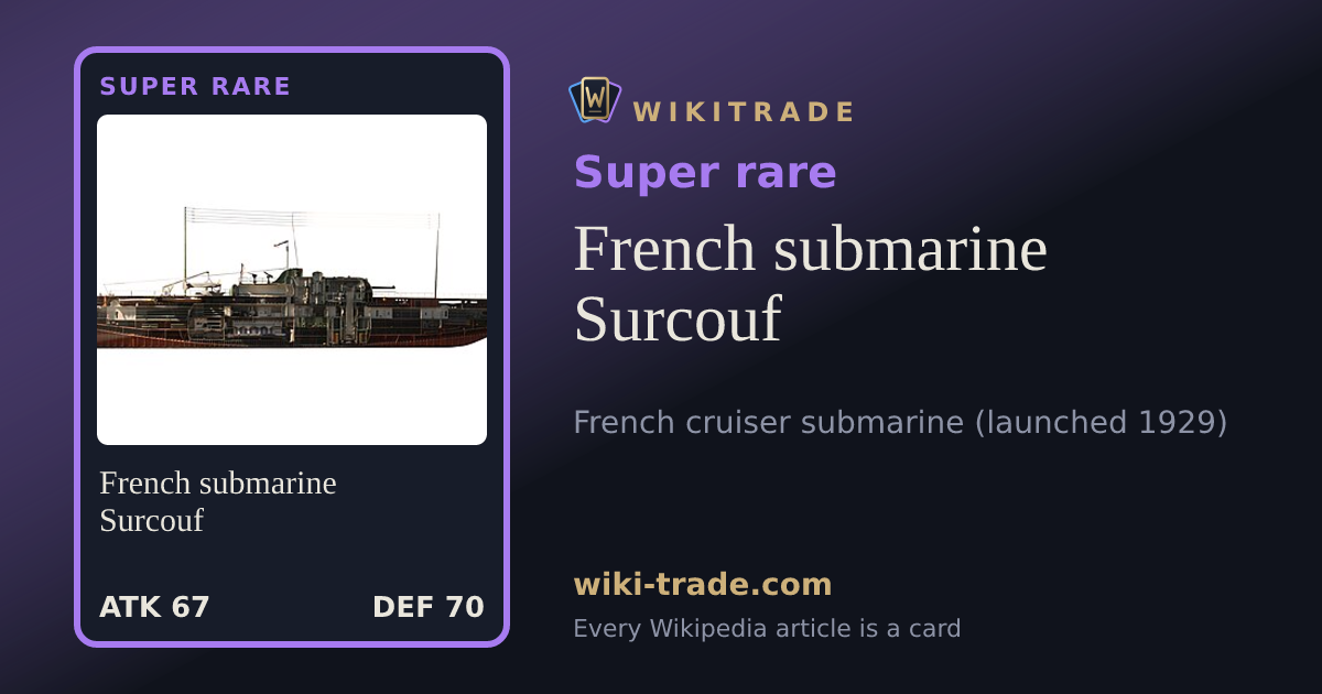 French submarine Surcouf — Super rare card