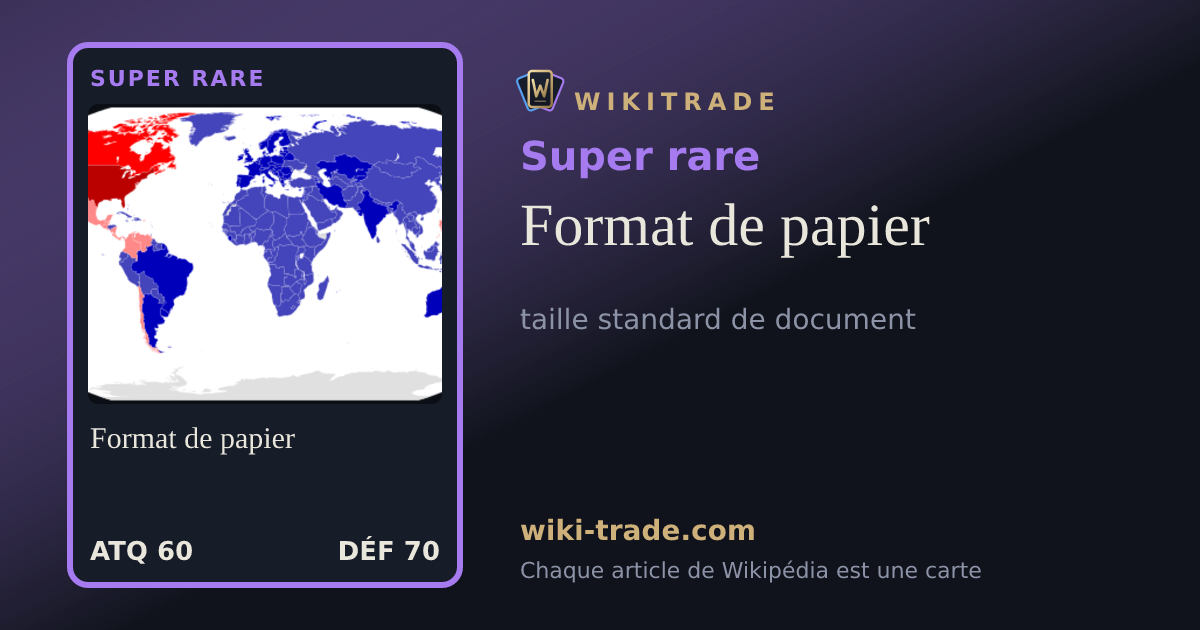 Format de papier — carte Super rare