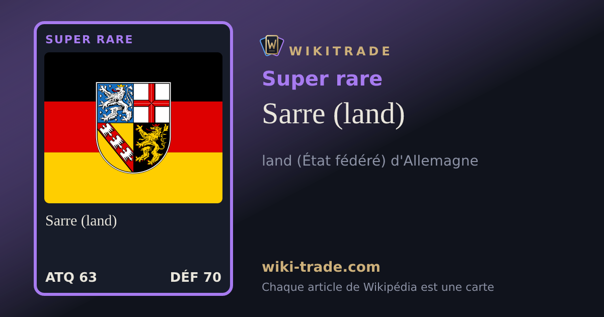 Sarre (land) — carte Super rare