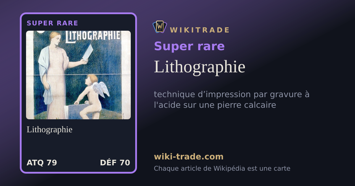 Lithographie — carte Super rare