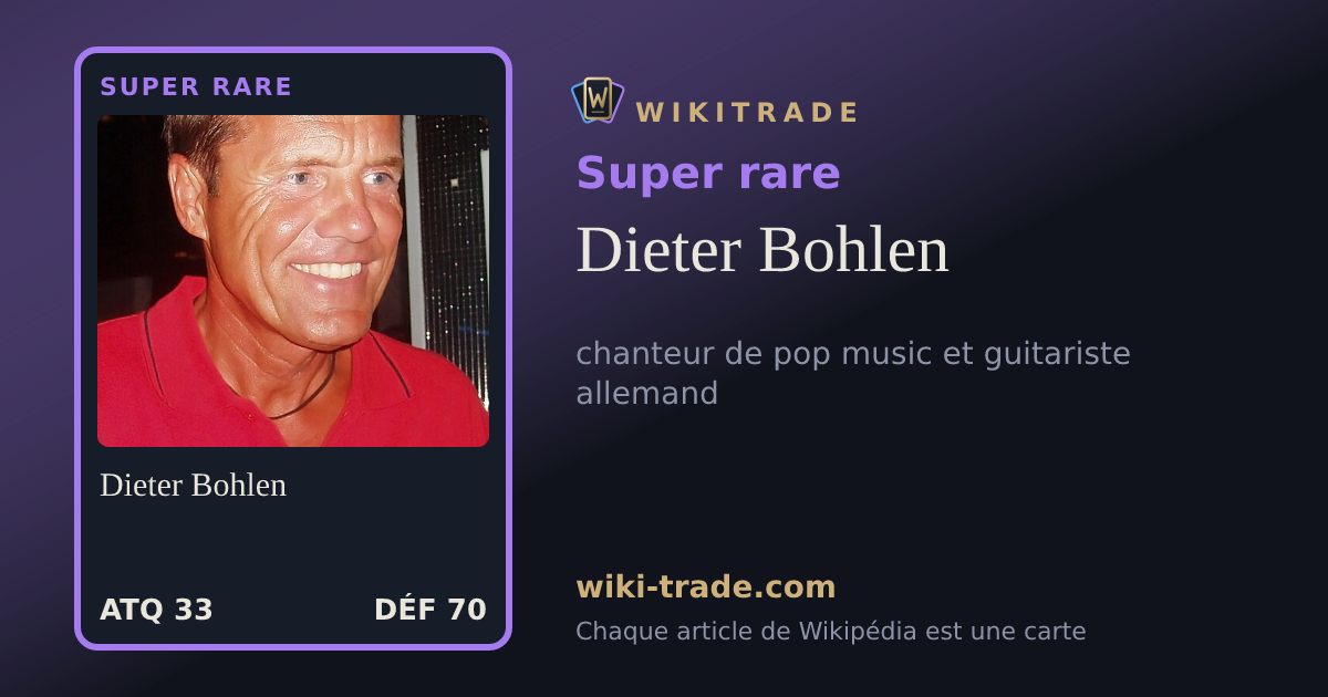 Dieter Bohlen — carte Super rare