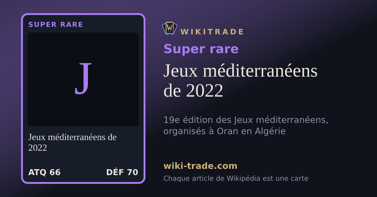 Jeux méditerranéens de 2022 — carte Super rare