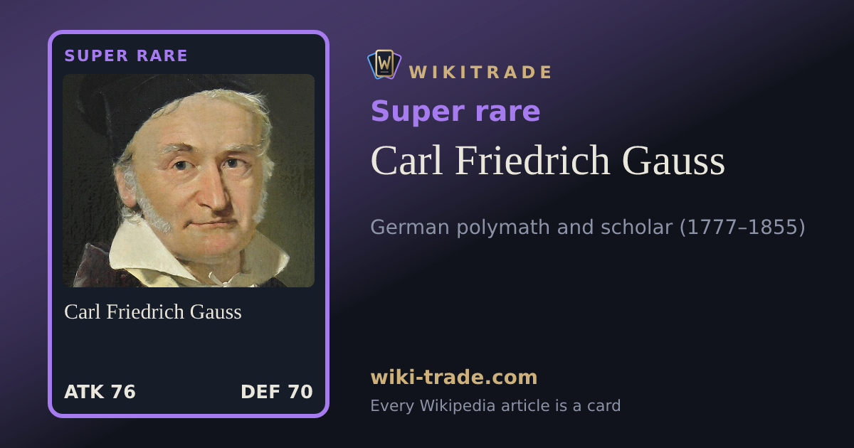 Carl Friedrich Gauss — Super rare card