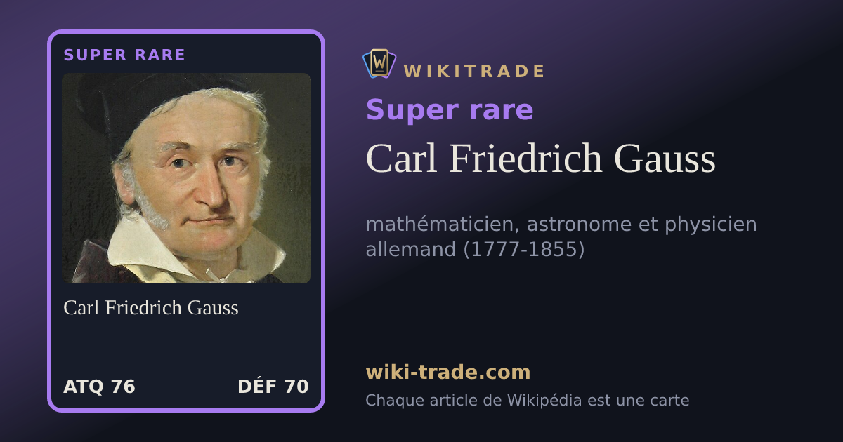 Carl Friedrich Gauss — carte Super rare