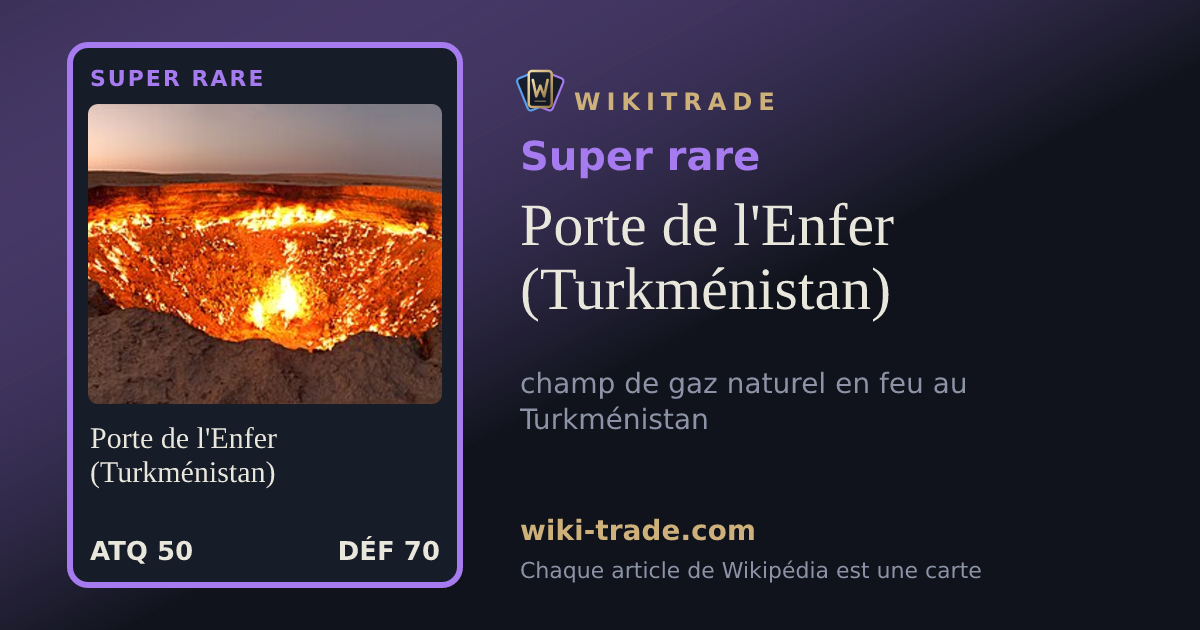 Porte de l'Enfer (Turkménistan) — carte Super rare