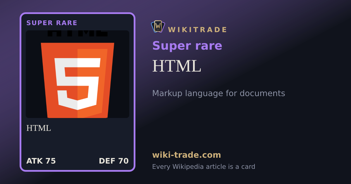 HTML — Super rare card