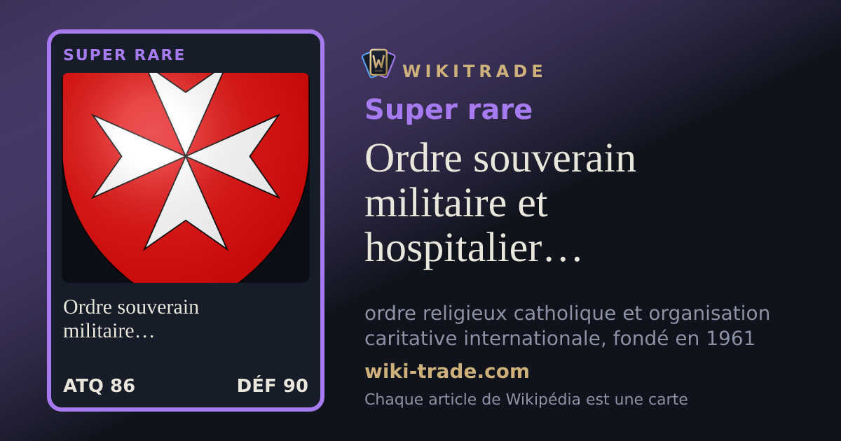 Ordre souverain militaire et hospitalier de Saint-Jean de Jérusalem, de Rhodes et de Malte — carte Super rare