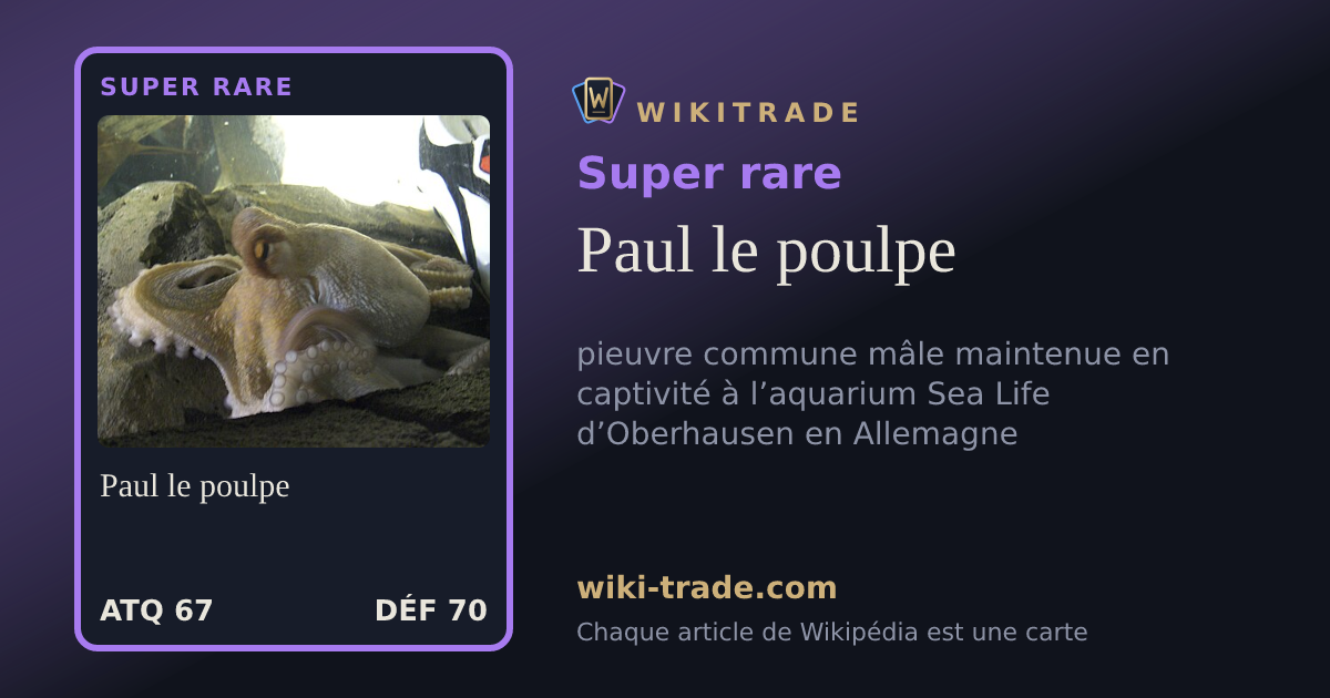 Paul le poulpe — carte Super rare