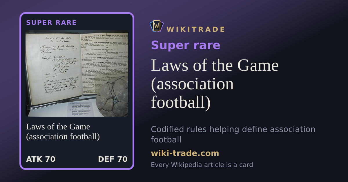 Laws of the Game (association football) — Super rare card