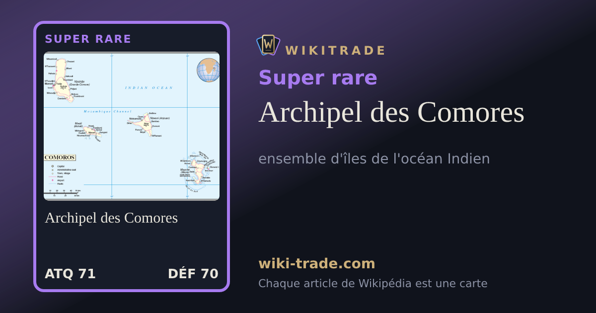 Archipel des Comores — carte Super rare