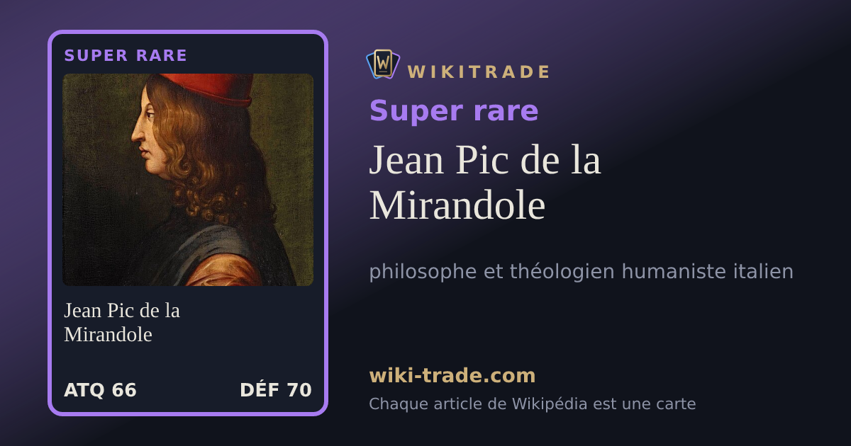 Jean Pic de la Mirandole — carte Super rare