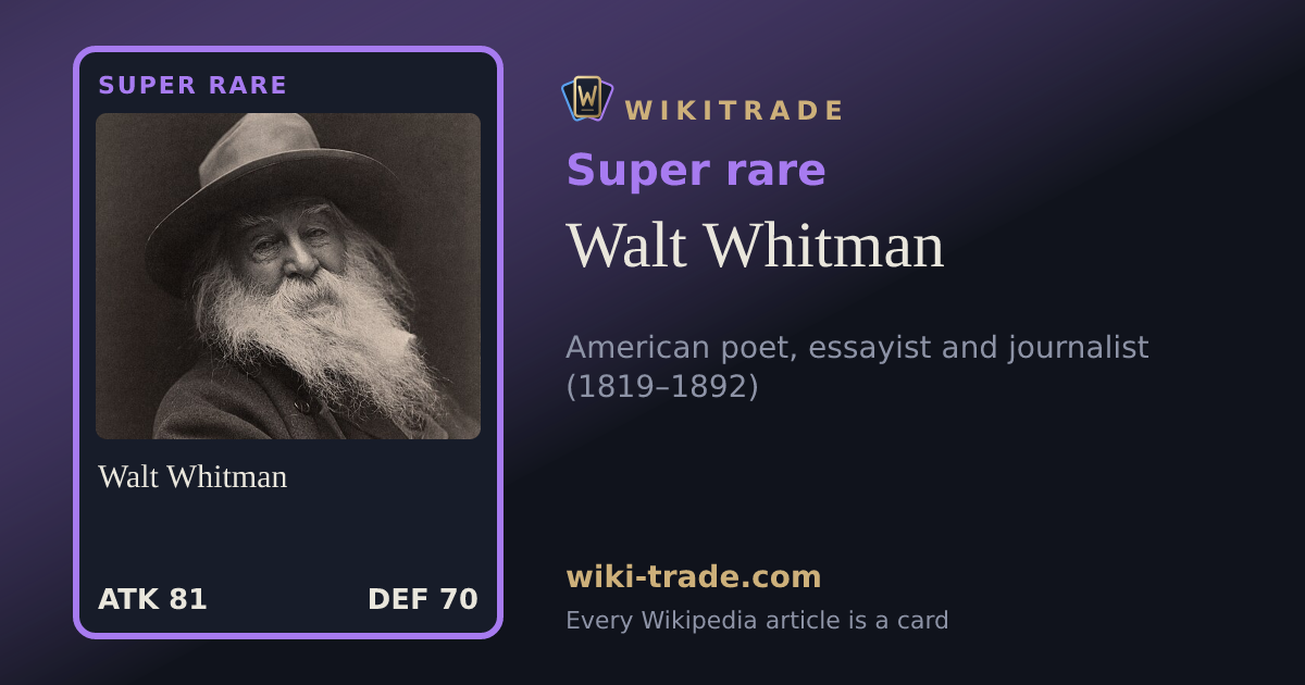 Walt Whitman — Super rare card
