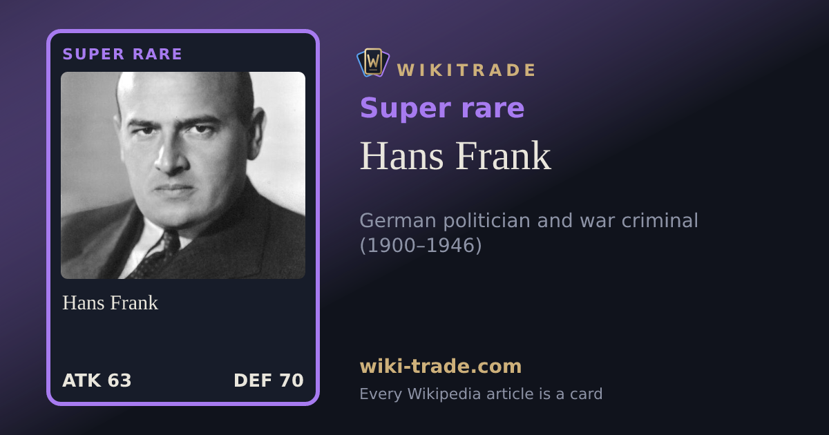 Hans Frank — Super rare card