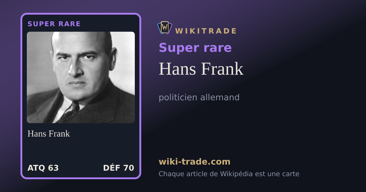 Hans Frank — carte Super rare